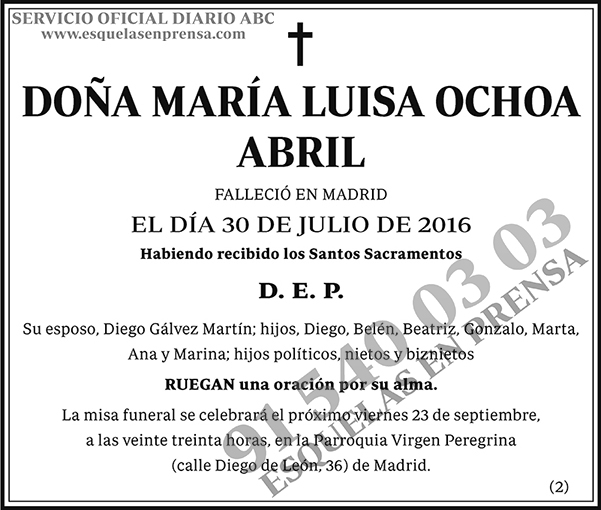 María Luisa Ochoa Abril